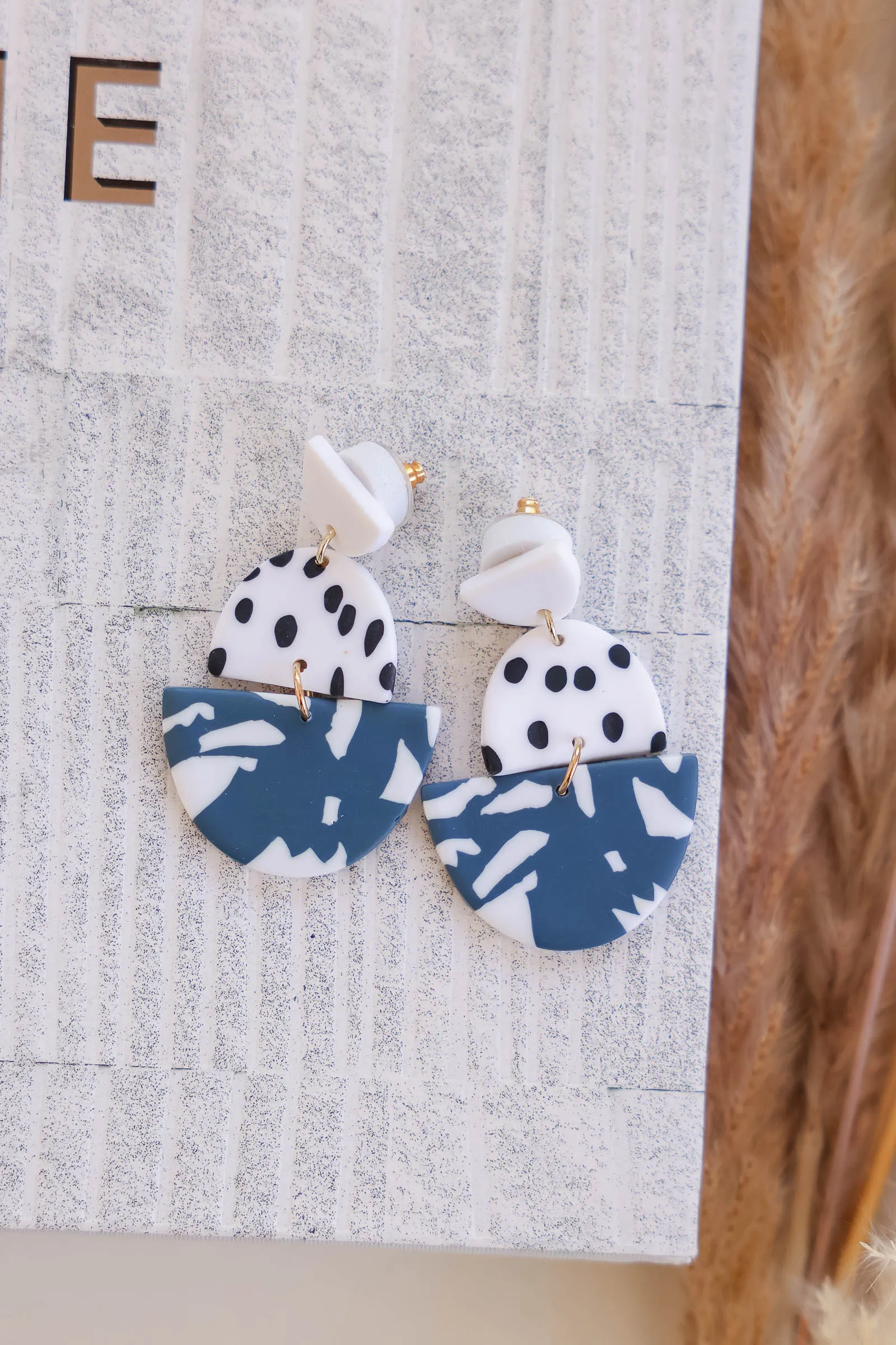 Mod Moment Drop Earrings - Navy