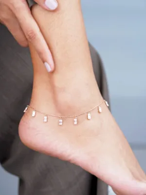 Multi Rectangular (Pair) Anklet (Pure Silver)