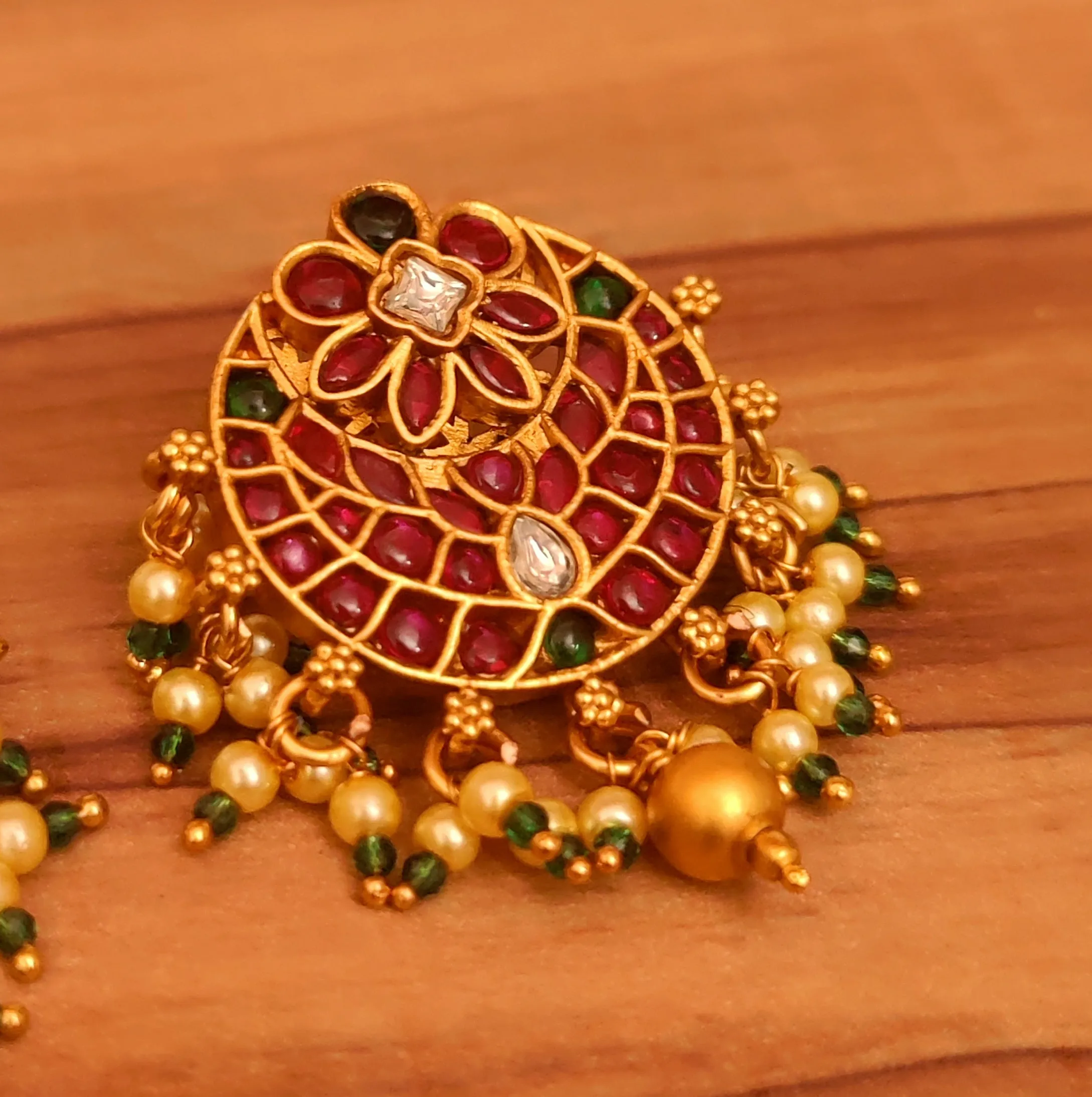 MULTICOLOUR KEMP STONE FINE GOLD PLATED STUDS