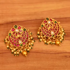 MULTICOLOUR KEMP STONE FINE GOLD PLATED STUDS