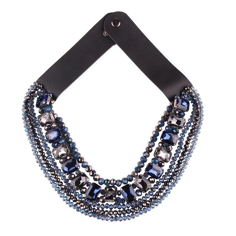 Navy gem Statement Necklace