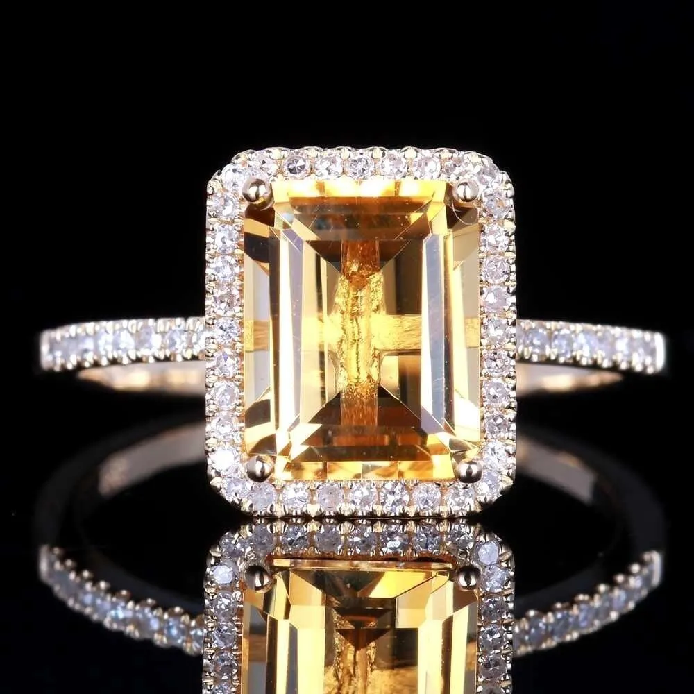 NEW ARRIVAL Designer Fashion Yellow Square Cut AAA  Quality CZ Diamonds Fashion Rings