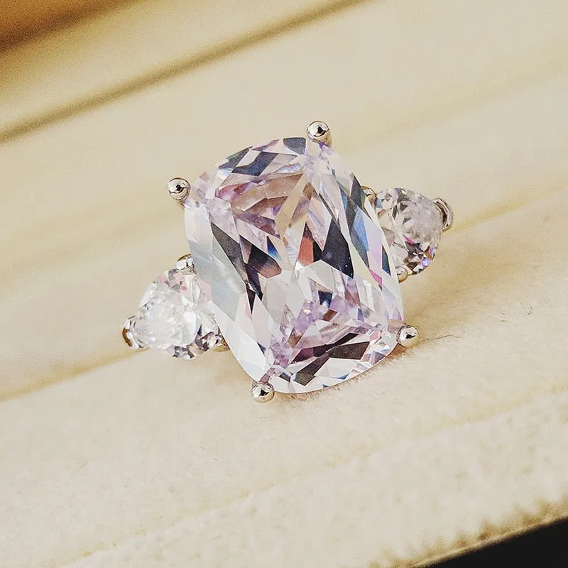 New Arrival Luxury High End Cushion Cut Designer AAA  Quality CZ Diamonds Engagement Rings