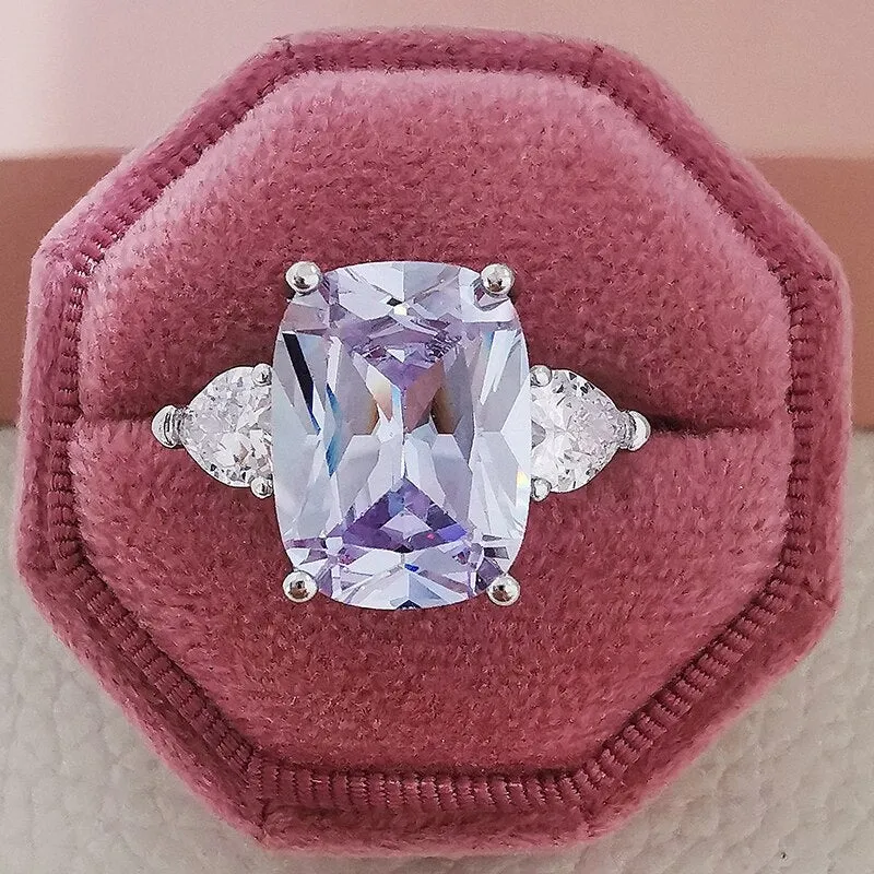 New Arrival Luxury High End Cushion Cut Designer AAA  Quality CZ Diamonds Engagement Rings
