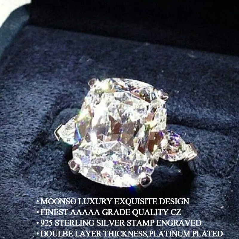 New Arrival Luxury High End Cushion Cut Designer AAA  Quality CZ Diamonds Engagement Rings