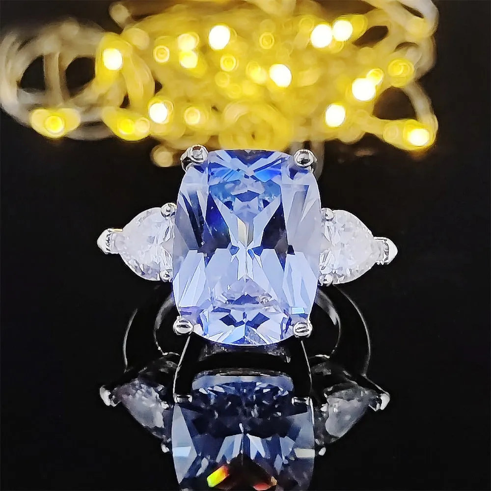 New Arrival Luxury High End Cushion Cut Designer AAA  Quality CZ Diamonds Engagement Rings