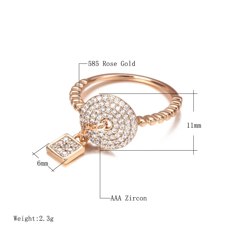 New Arrival Luxury Lock Ring Micro Inlays Covered AAA Zircon Diamonds Filled 14K Rose Gold Rings - Fine Jewelry