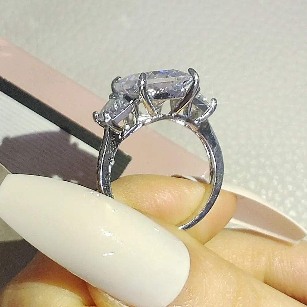 New Arrival Marvelous Luxury Rectangle Cut AAA  Quality CZ Diamonds Engagement Rings