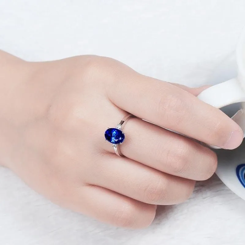 New Classic Oval Cut green/pink/blue Lab Sapphires Gemstone Fashion Rings