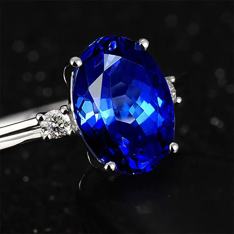 New Classic Oval Cut green/pink/blue Lab Sapphires Gemstone Fashion Rings