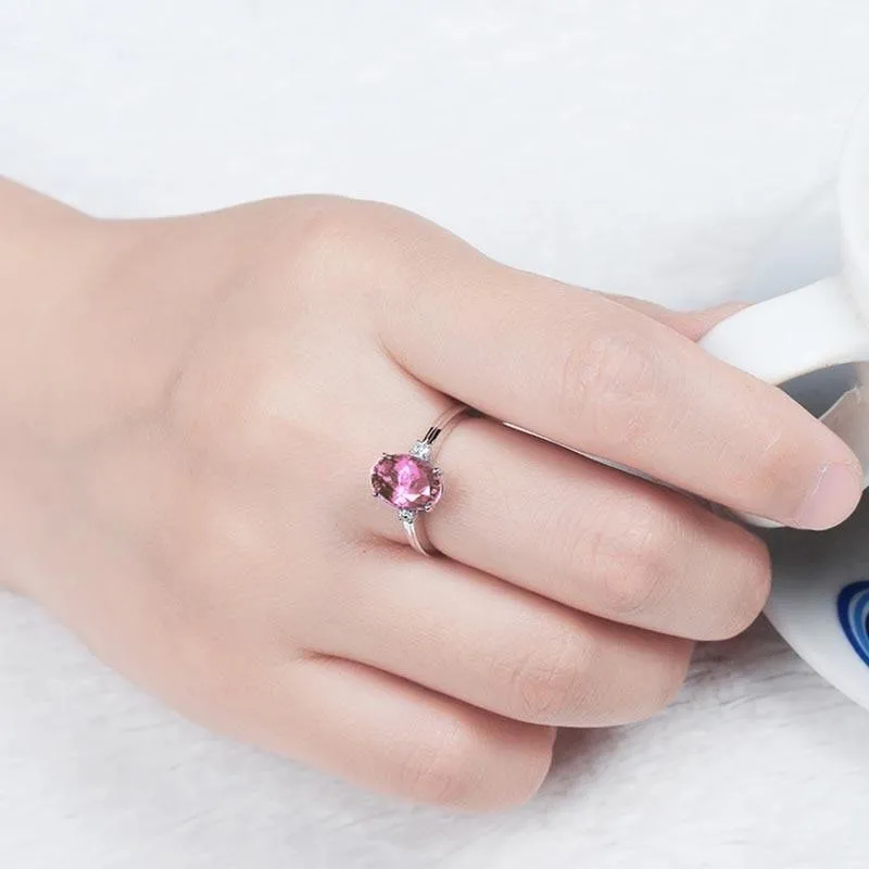 New Classic Oval Cut green/pink/blue Lab Sapphires Gemstone Fashion Rings