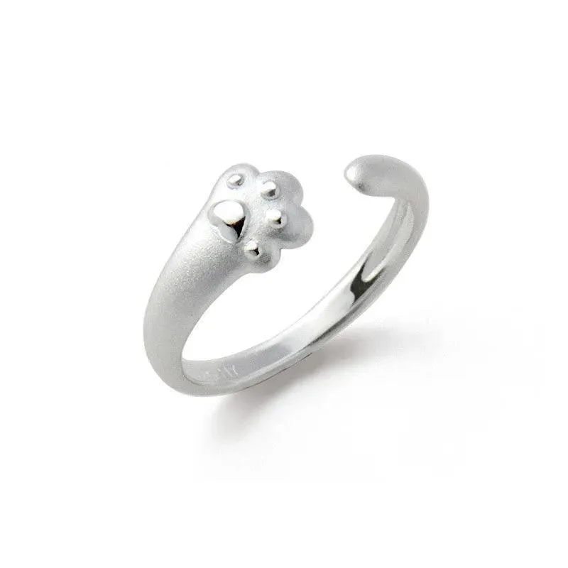 New Cute Lifelike Cat Opening Rings For Women and Girls - Trendy Silver Color Adjustable Jewellery Rings