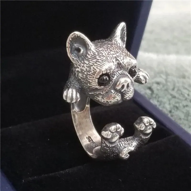 New Cute Lifelike Cat Opening Rings For Women and Girls - Trendy Silver Color Adjustable Jewellery Rings