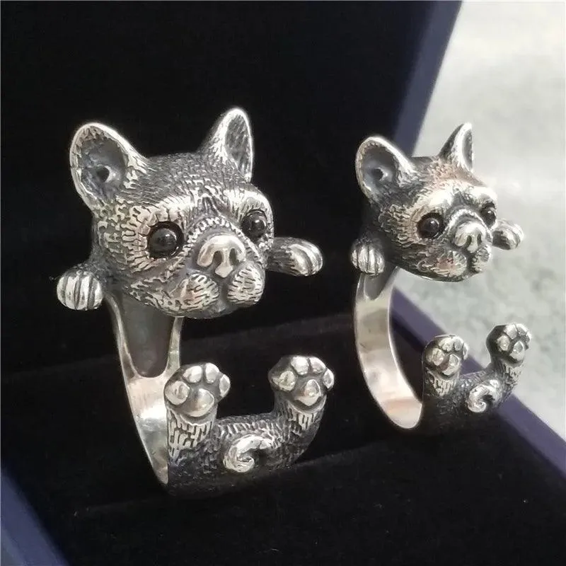 New Cute Lifelike Cat Opening Rings For Women and Girls - Trendy Silver Color Adjustable Jewellery Rings