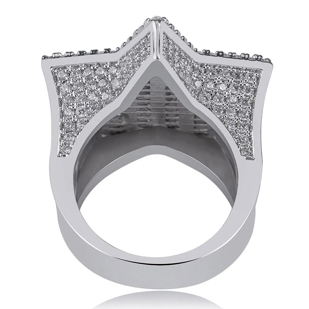 New Design Five-pointed Star Micro Paved Zircon Ring