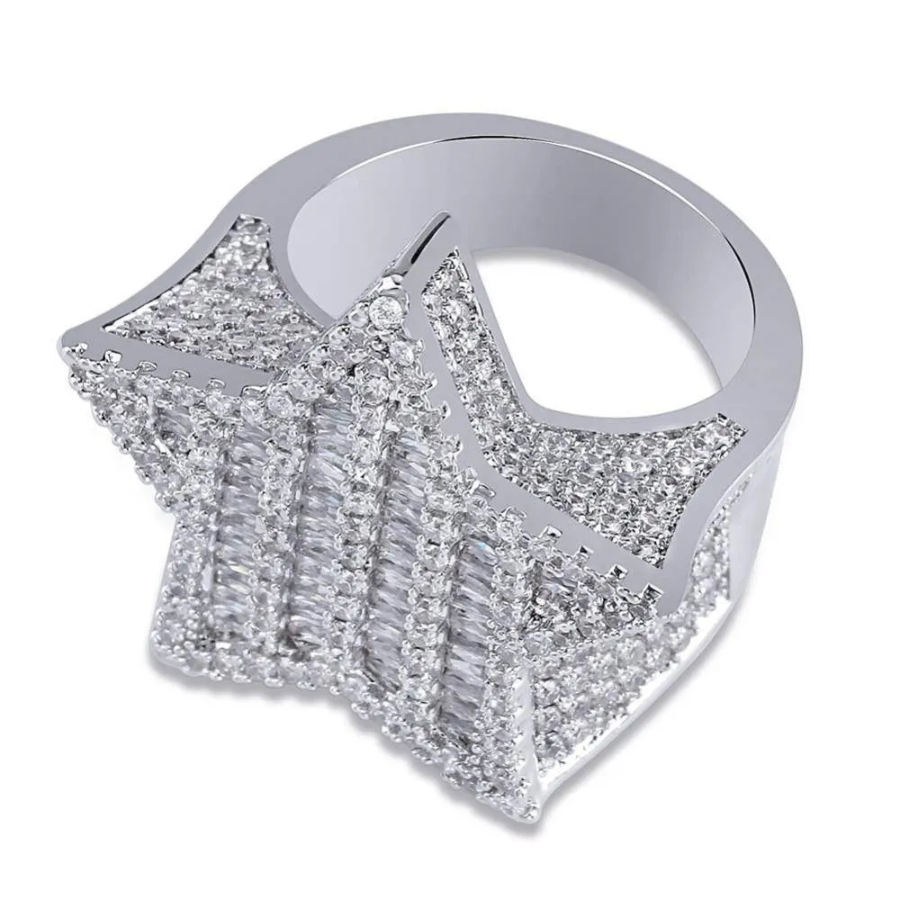 New Design Five-pointed Star Micro Paved Zircon Ring