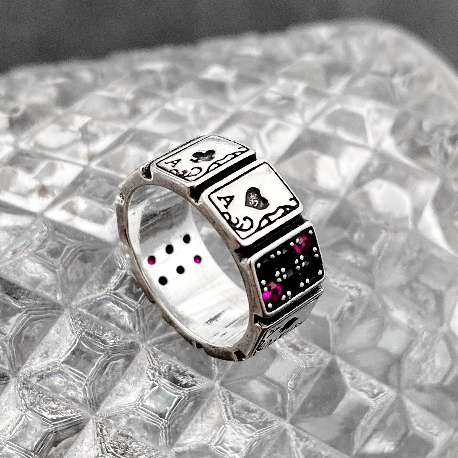 New Design Playing Cards Cuff Finger Rings for Women