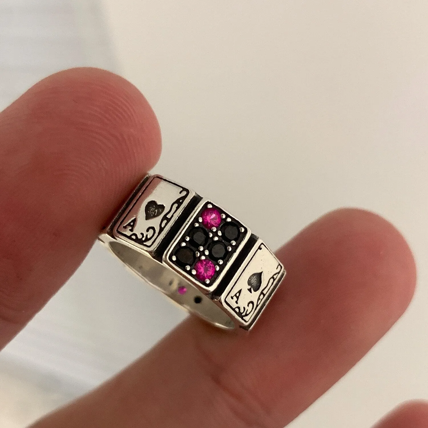 New Design Playing Cards Cuff Finger Rings for Women