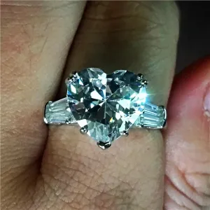 NEW Lovers Promise Ring Heart cut 12mm AAAA Quality Cubic Zirconia Diamonds Luxury Rings