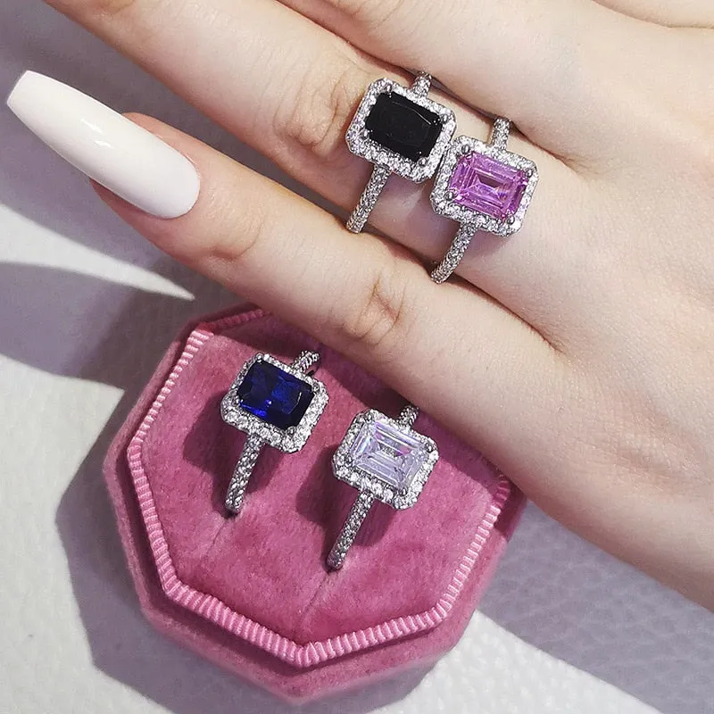 NEW Luxury Handmade Square Cut  AAAA Quality CZ Diamonds  Engagement Promise Rings