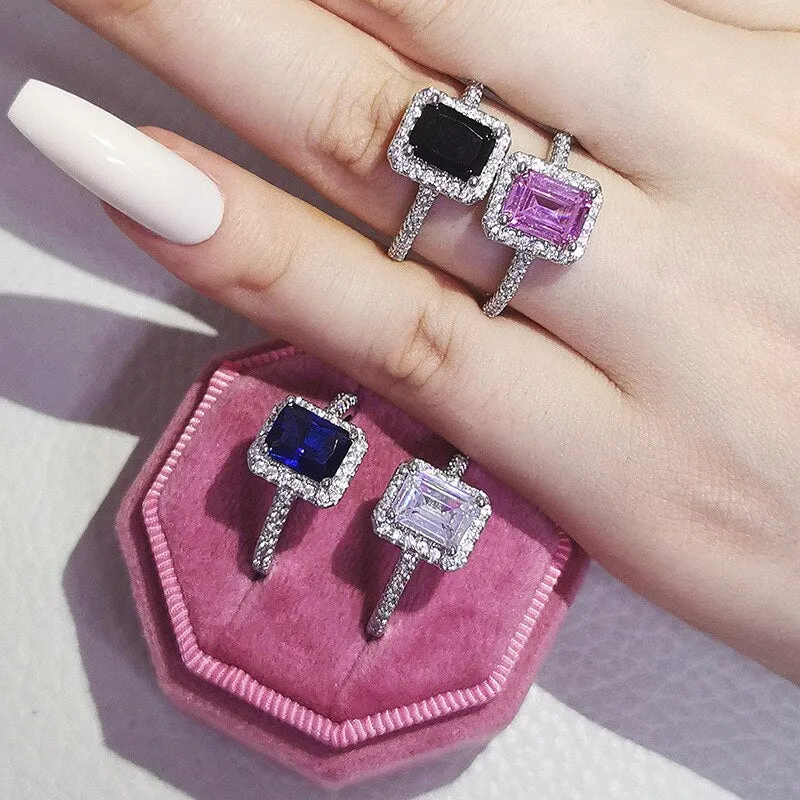 NEW Luxury Handmade Square Cut  AAAA Quality CZ Diamonds  Engagement Promise Rings