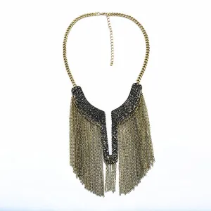 New -S Tassel Statement Necklace