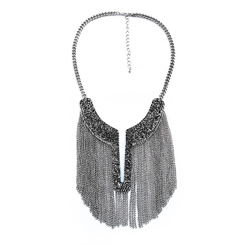 New -S Tassel Statement Necklace