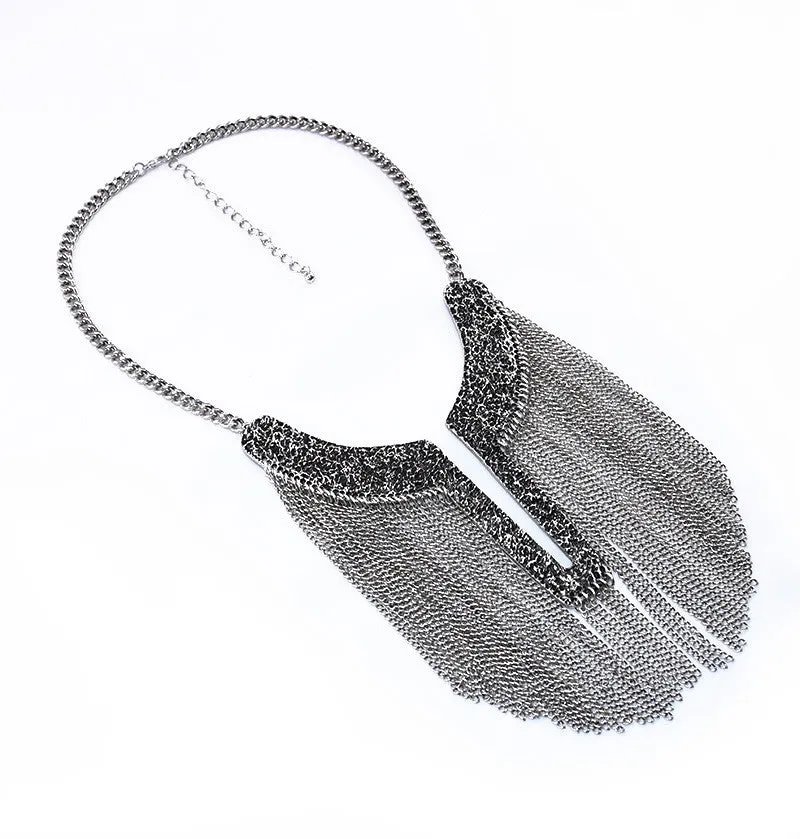 New -S Tassel Statement Necklace