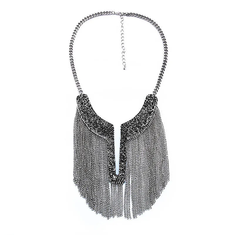 New -S Tassel Statement Necklace