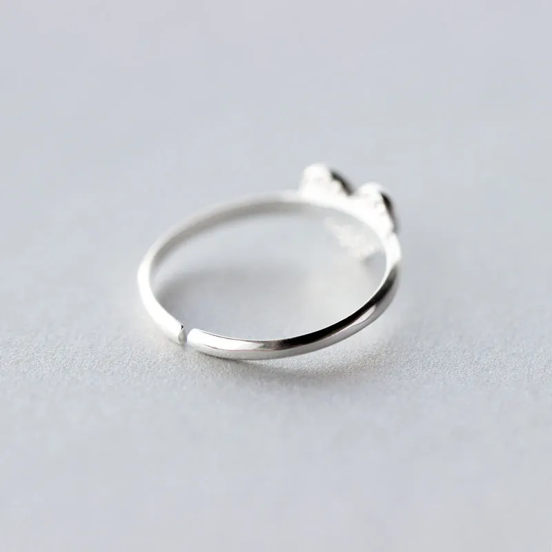 New Sterling Silver 925 Heart Rings for Women Adjustable Size - Finger Rings Fashion - Wedding Jewelry.