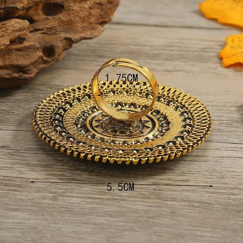 NEW VINTAGE RINGS  - Beautiful Big Round Women Midi Finger Boho Funky Crystal Statement Ring