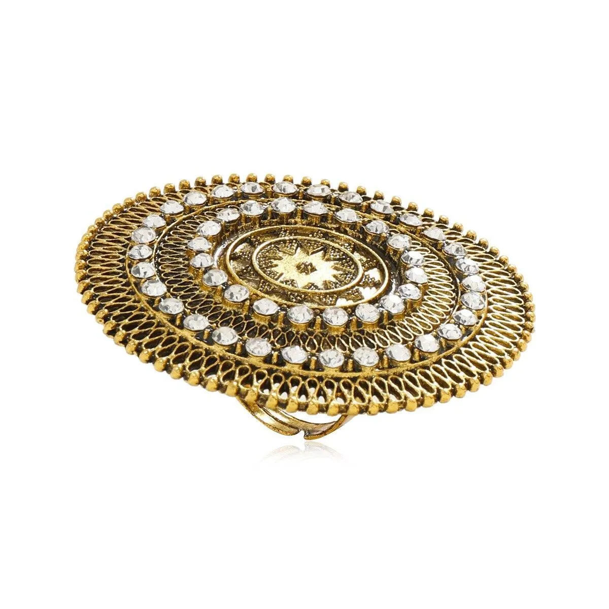NEW VINTAGE RINGS  - Beautiful Big Round Women Midi Finger Boho Funky Crystal Statement Ring