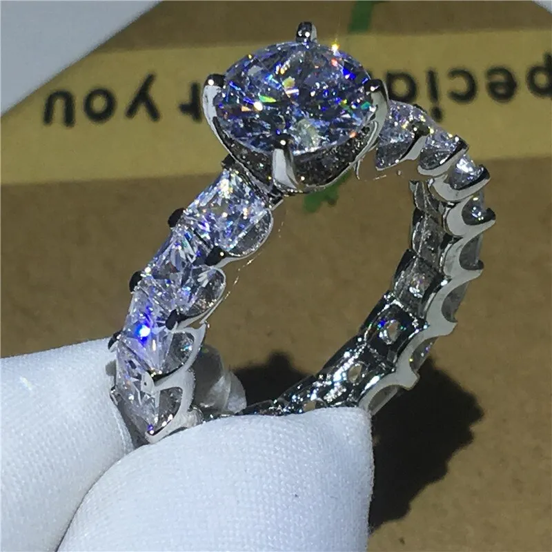 NEW Vintage Round cut AAAA Quality Cubic Zirconia Diamonds Promise ring set