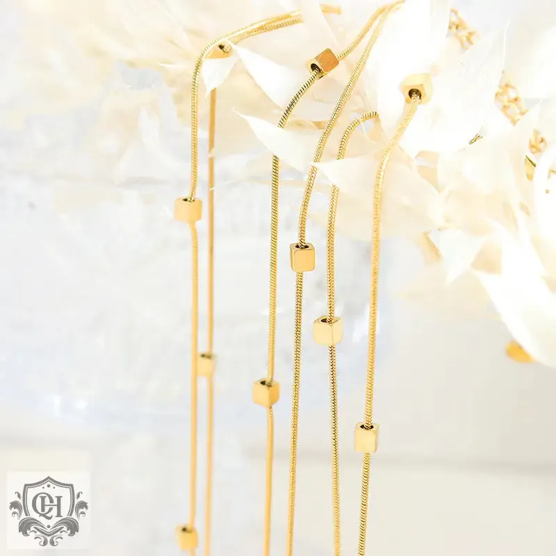 Noble 18K Gold Square Anklet