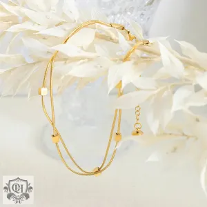 Noble 18K Gold Square Anklet