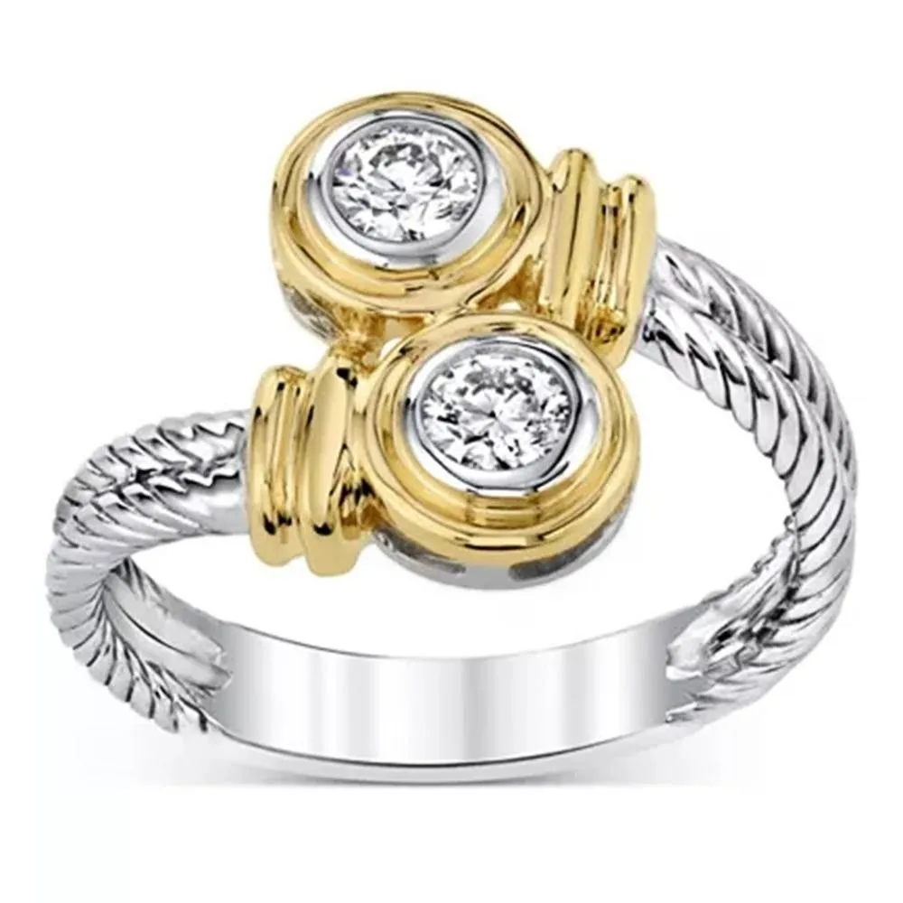 Novel Design Two Tone Fashion Ring