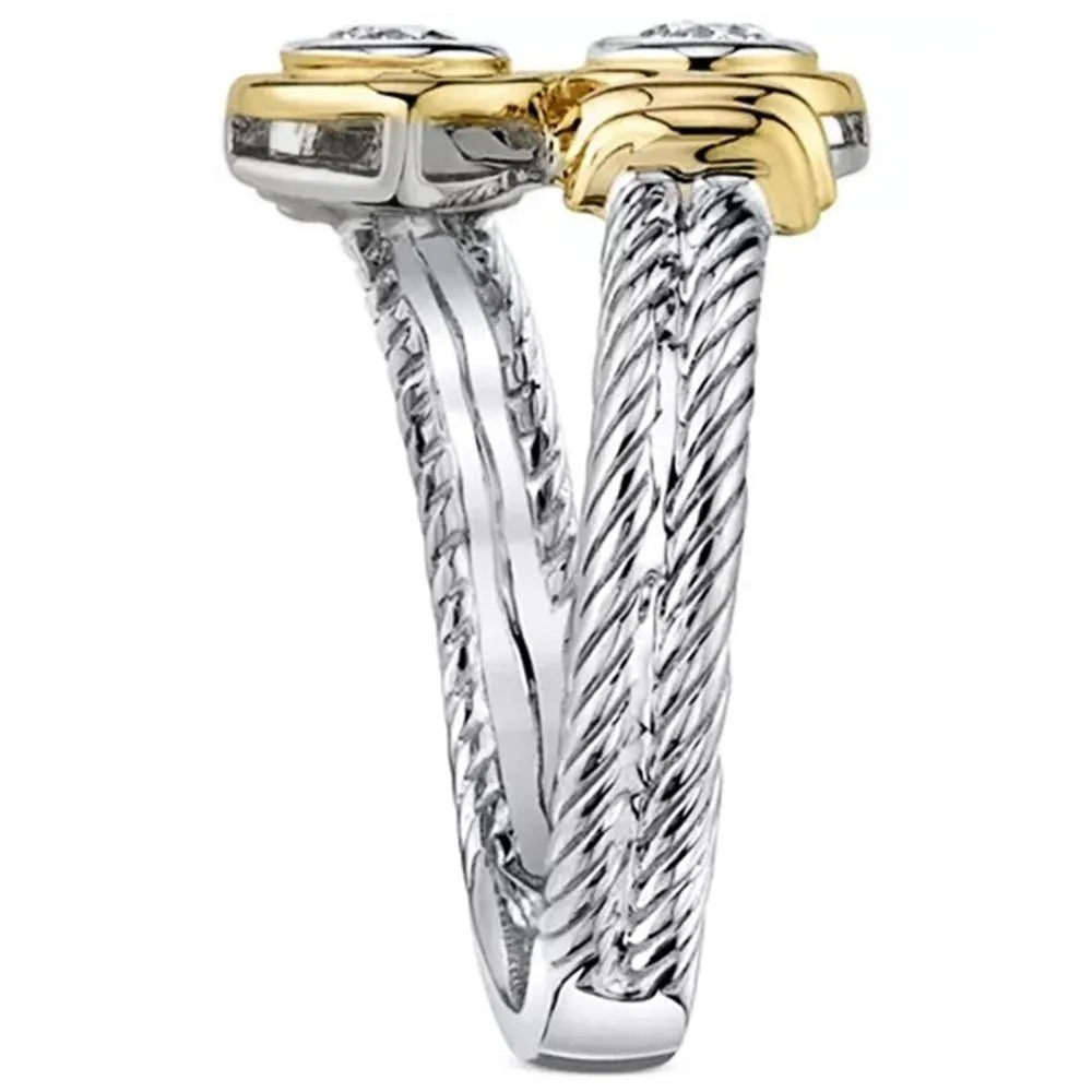 Novel Design Two Tone Fashion Ring