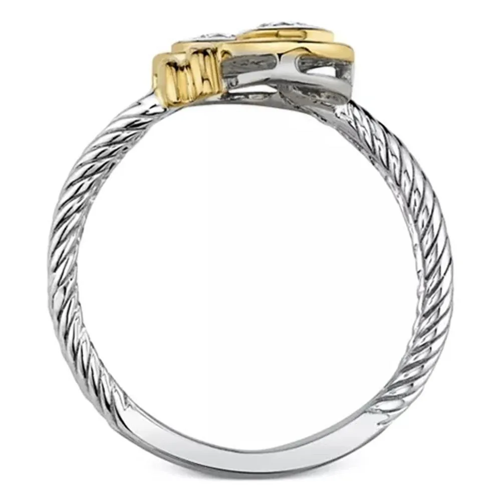 Novel Design Two Tone Fashion Ring