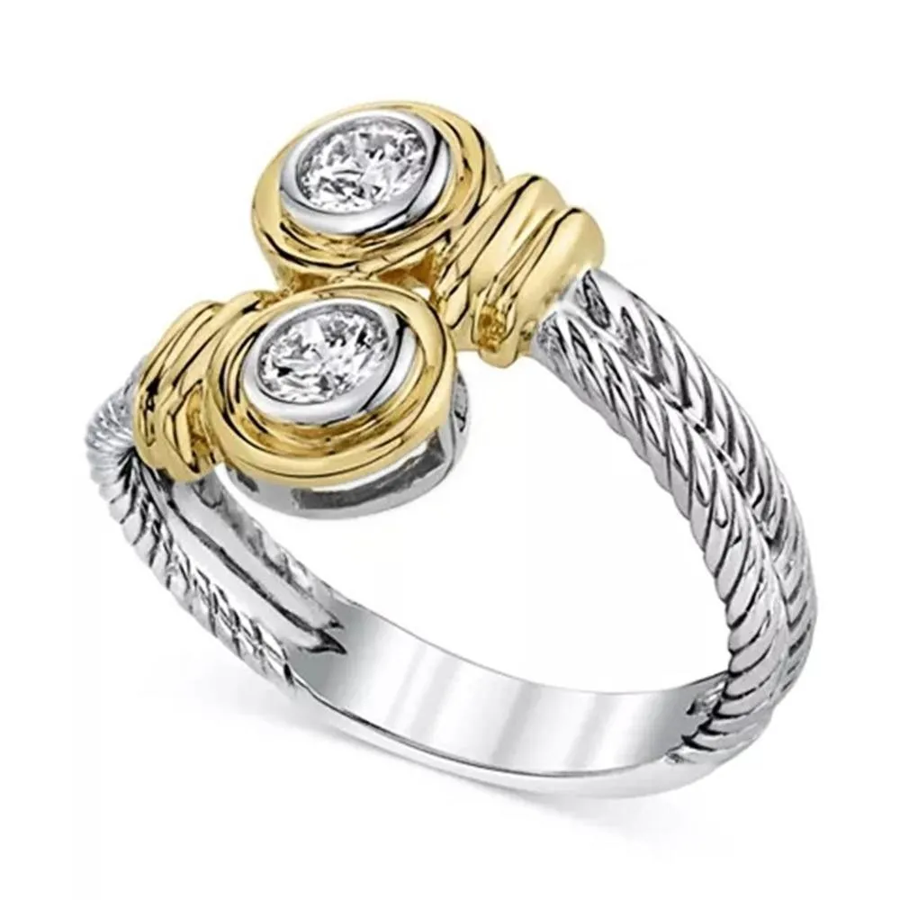 Novel Design Two Tone Fashion Ring