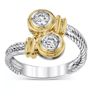 Novel Design Two Tone Fashion Ring
