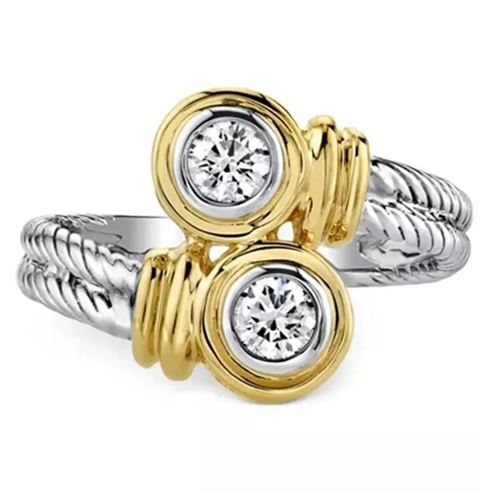 Novel Design Two Tone Fashion Ring