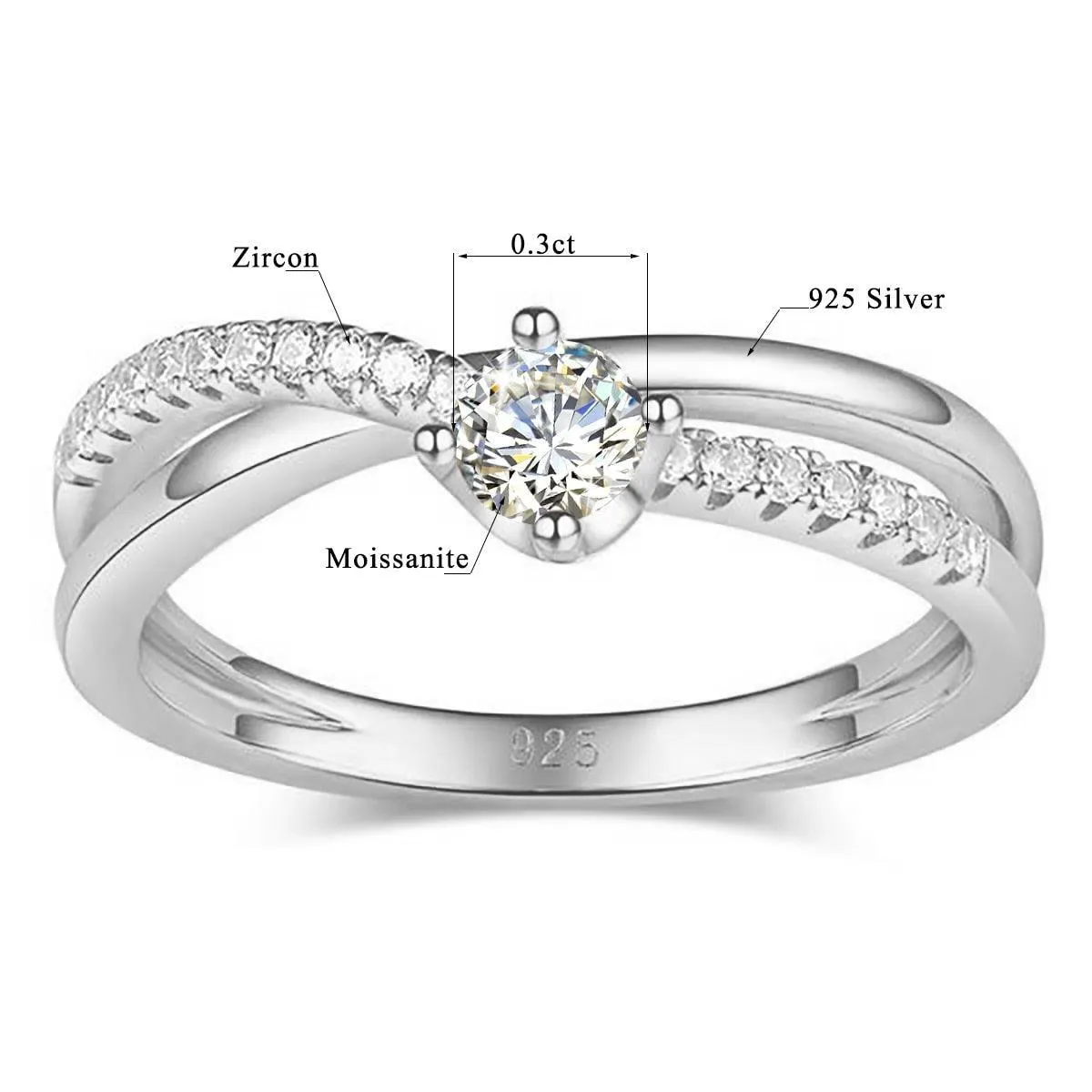 Outstanding Round Cut High Quality Moissanite Diamond High Quality Trendy Delicate Lab Diamond Rings