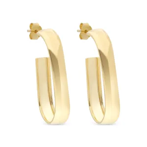 Oval J Hoop Stud