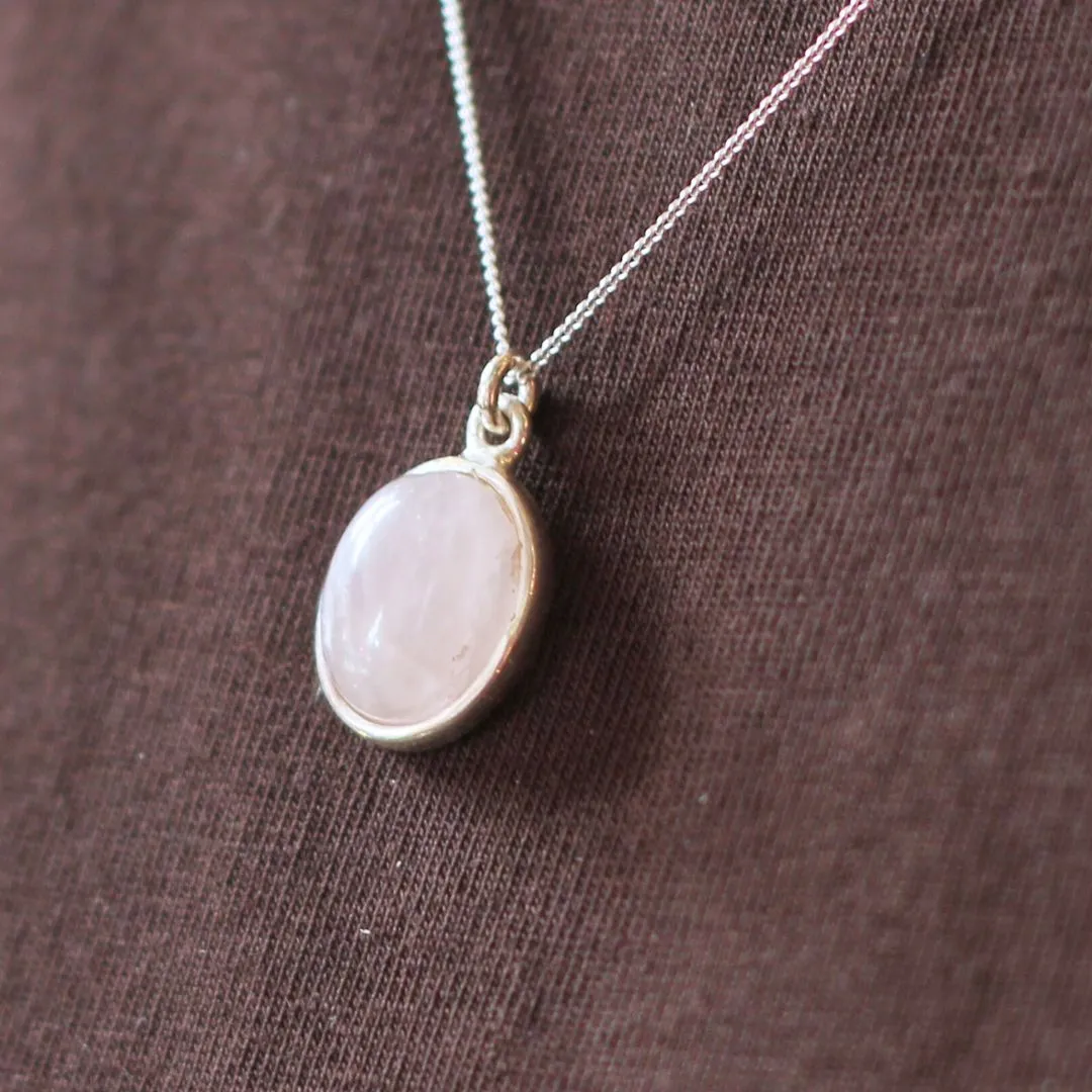 Oval Rose Quartz Pendant