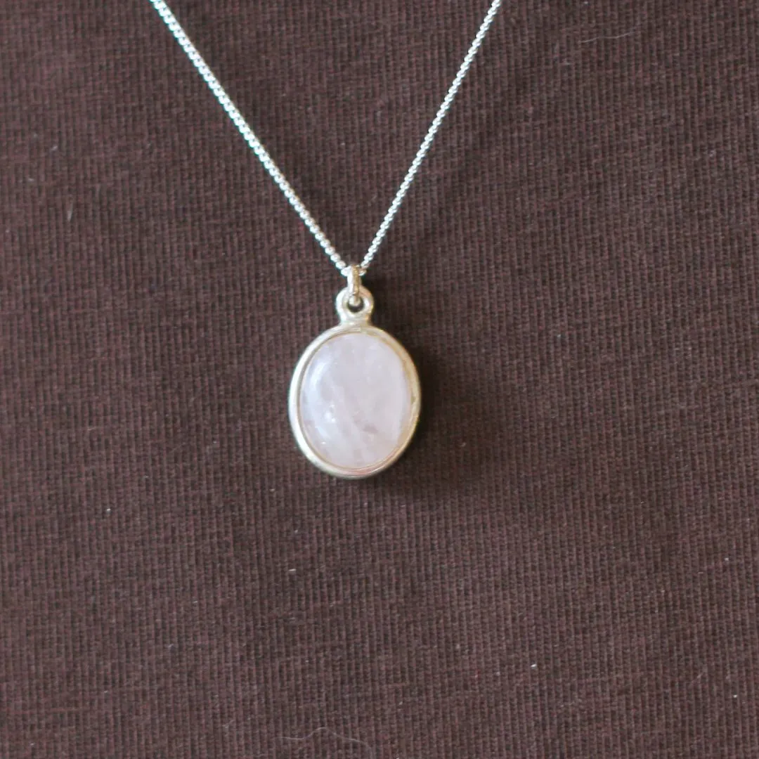 Oval Rose Quartz Pendant