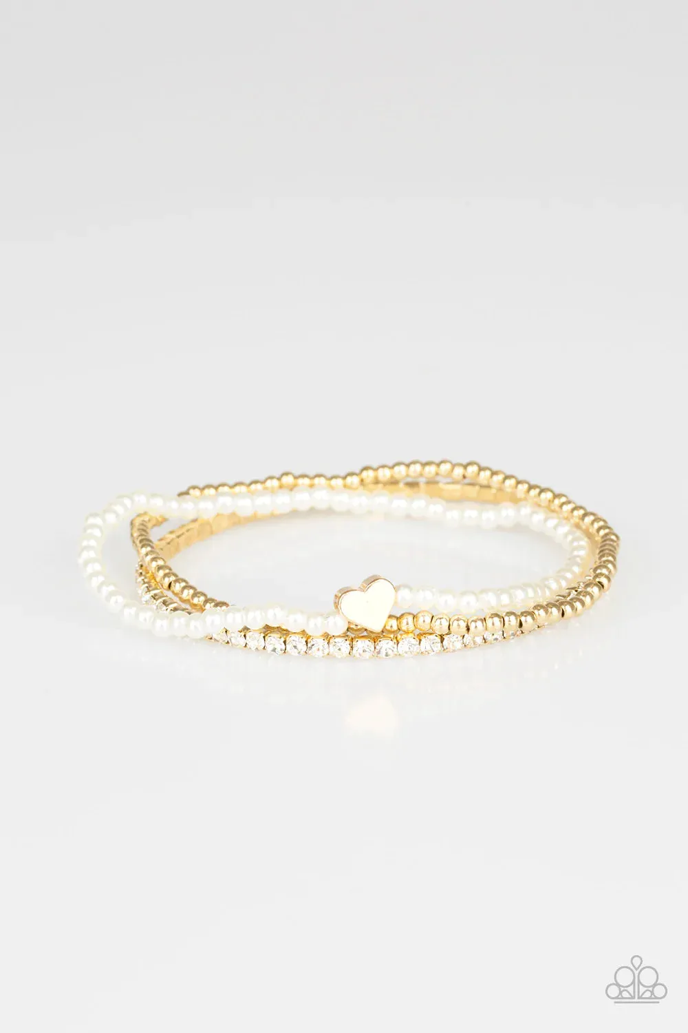 Paparazzi Bracelet ~ Cuter Than Cupid - Gold