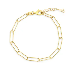 Paperclip 7"-8" Plated Women's Bracelet - Sterling Silver