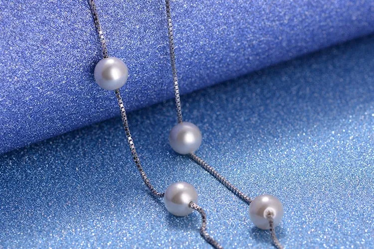 Pearl Box Chain Choker Necklace