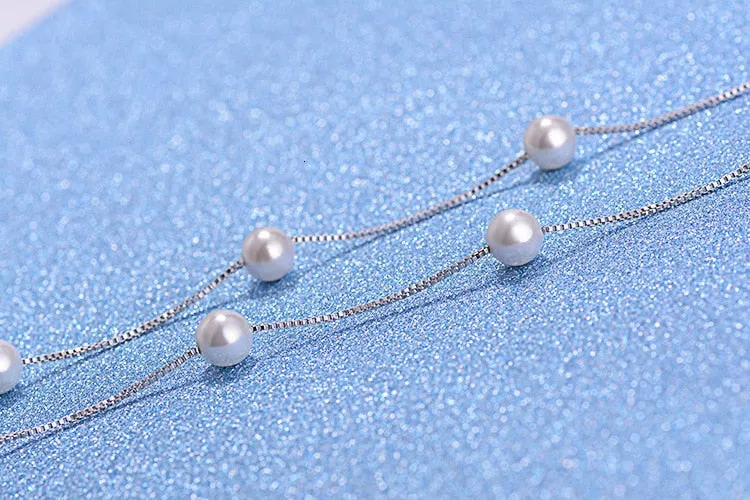 Pearl Box Chain Choker Necklace