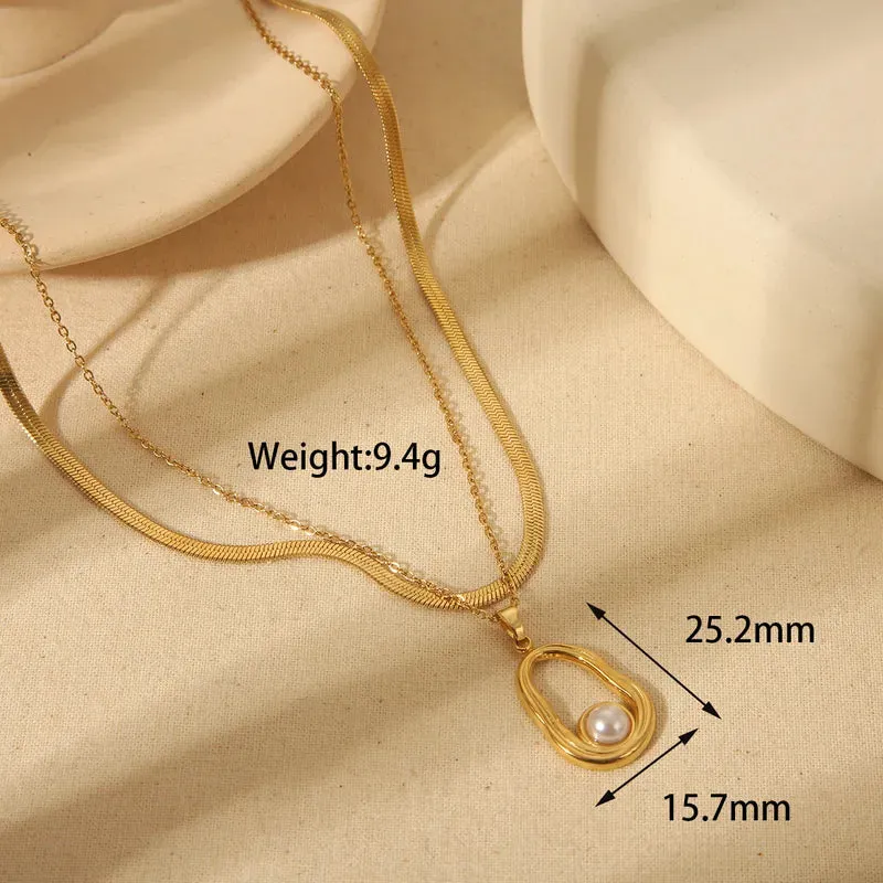 Pearl Layered Pendant Necklace